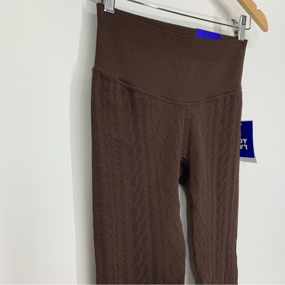 Joylab Solid Color Fudge Brown High Rise Textured Pattern Leggings New Nwt Sz S - Picture 2 of 15